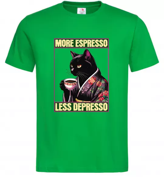 Чоловіча футболка More espresso less depresso Зелений фото