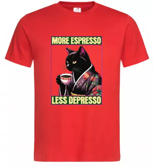 Чоловіча футболка More espresso less depresso Червоний фото