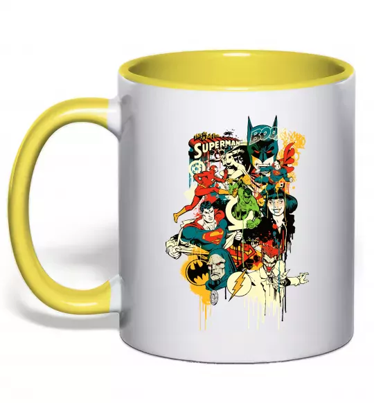 Чашка с цветной ручкой This is a job for superman Солнечно желтый фото