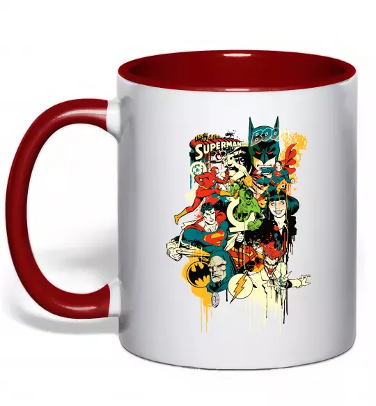 Чашка с цветной ручкой This is a job for superman Красный фото