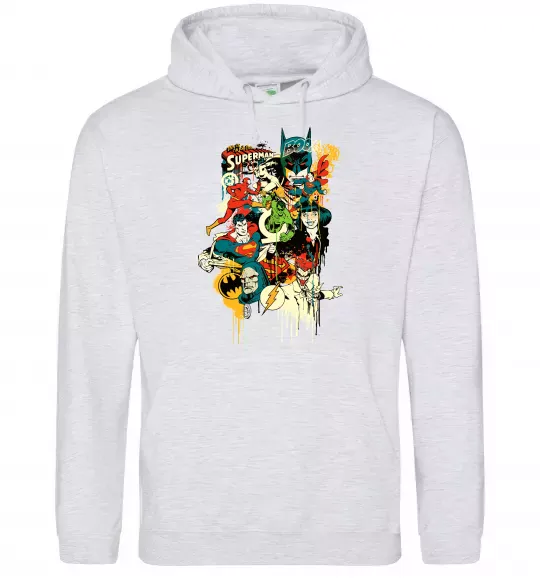 Чоловіча толстовка (худі) This is a job for superman Сірий меланж фото