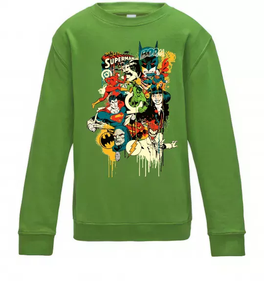 Дитячий світшот This is a job for superman Лаймовий фото