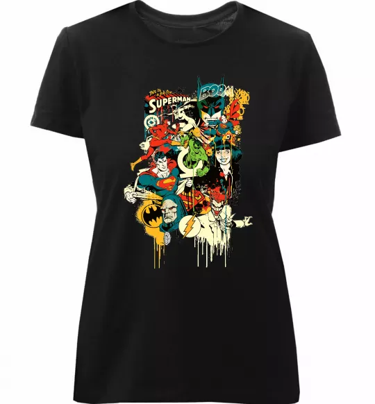 Жіноча преміум футболка This is a job for superman Чорний фото