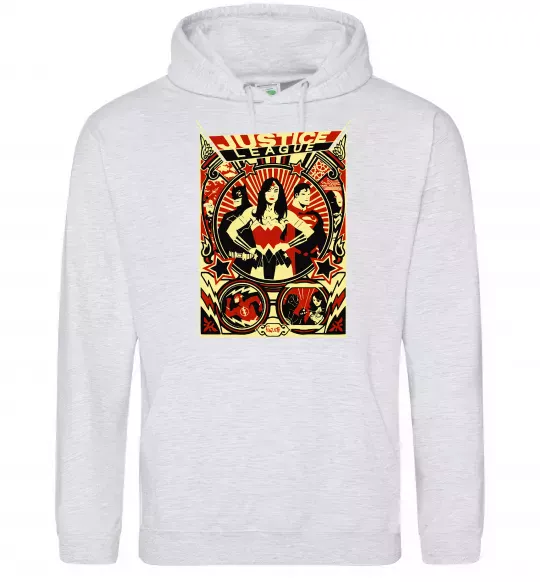 Жіноча толстовка (худі) Justice league Сірий меланж фото