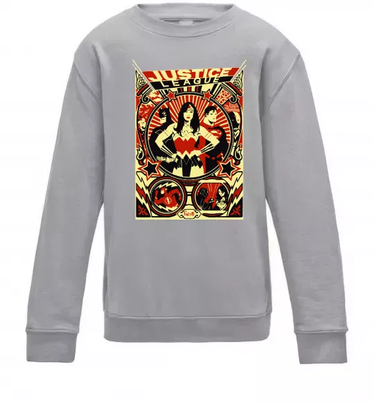 Детский Свитшот Justice league Серый меланж фото
