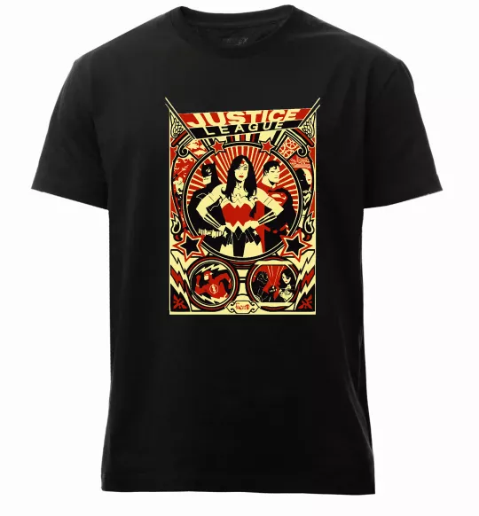 Чоловіча преміум футболка Justice league Чорний фото