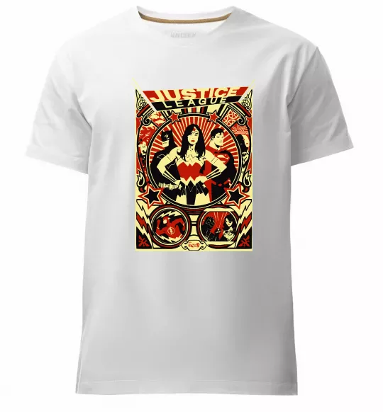 Чоловіча преміум футболка Justice league Білий фото