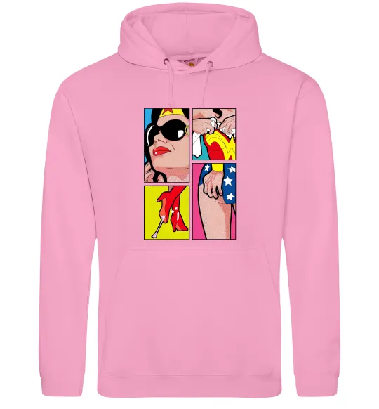 Мужская толстовка (худи) Wonder woman Розовый фото