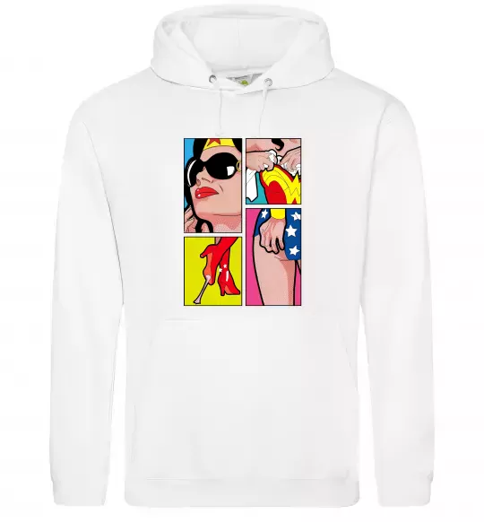 Чоловіча толстовка (худі) Wonder woman Білий фото