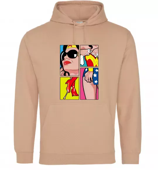 Чоловіча толстовка (худі) Wonder woman Пісочний фото