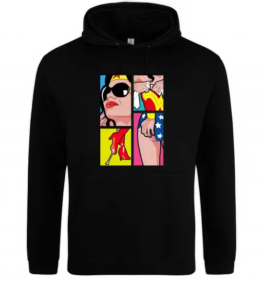 Женская толстовка (худи) Wonder woman Черный фото