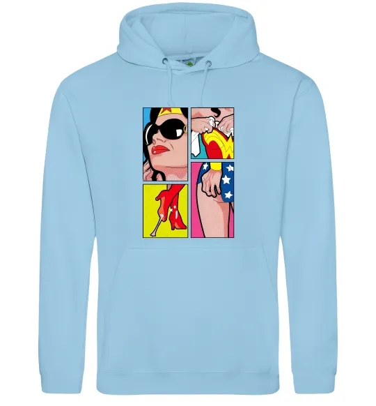 Женская толстовка (худи) Wonder woman Голубой фото
