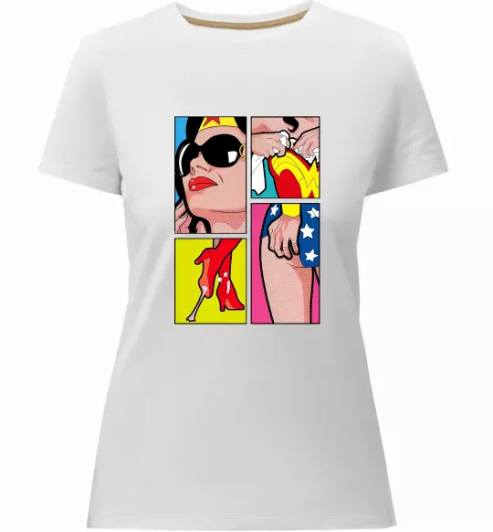 Жіноча преміум футболка Wonder woman Білий фото
