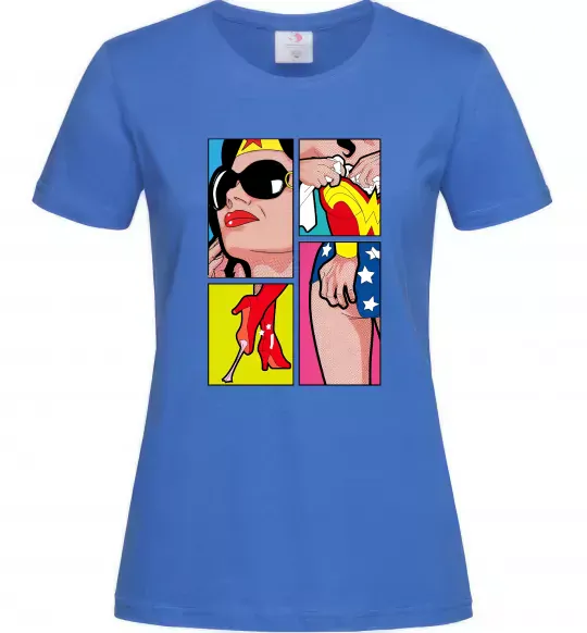Жіноча футболка Wonder woman Яскраво-синій фото
