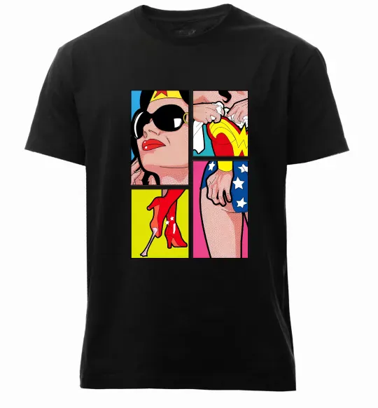 Чоловіча преміум футболка Wonder woman Чорний фото