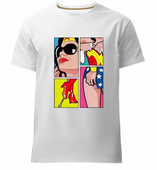 Чоловіча преміум футболка Wonder woman Білий фото