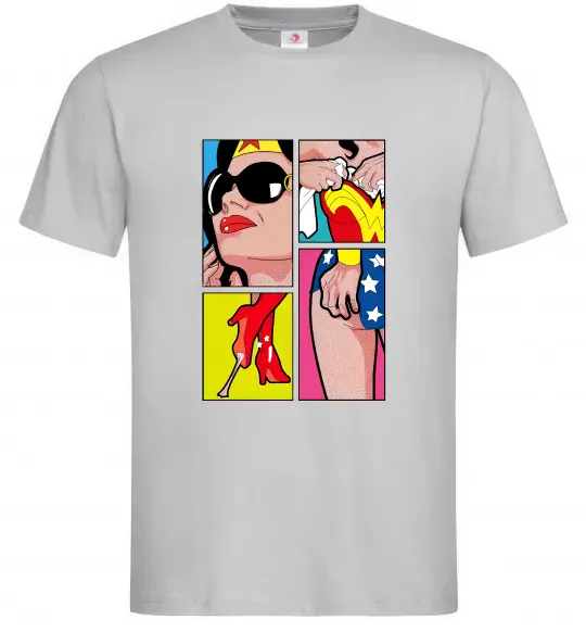 Чоловіча футболка Wonder woman Сірий фото