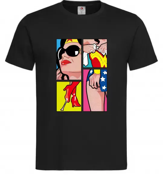 Чоловіча футболка Wonder woman Чорний фото