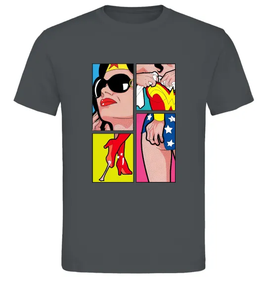 Чоловіча футболка Wonder woman Графіт фото