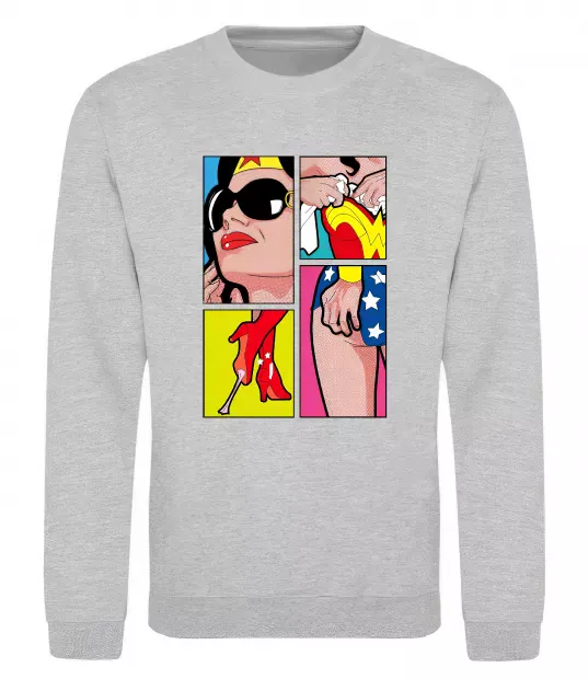 Свитшот Wonder woman Серый меланж фото