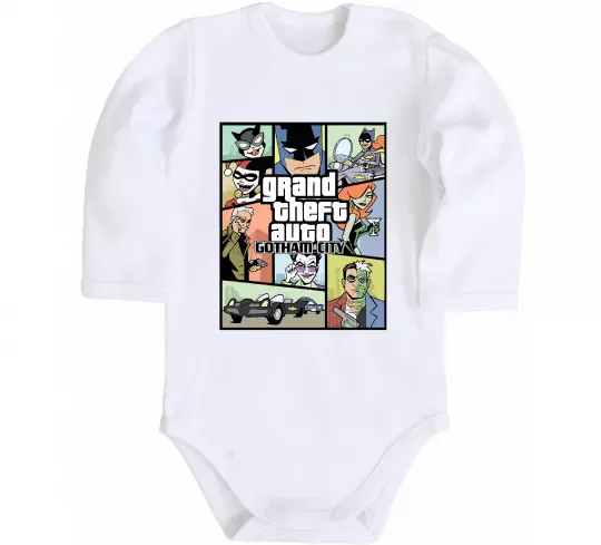 Детский боди GTA Gotham City Белый фото