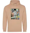 Мужская толстовка (худи) GTA Gotham City Песочный фото