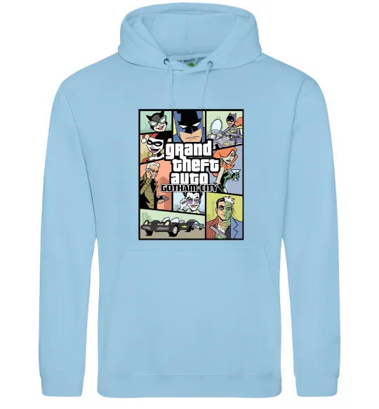 Мужская толстовка (худи) GTA Gotham City Голубой фото