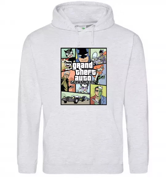 Женская толстовка (худи) GTA Gotham City Серый меланж фото