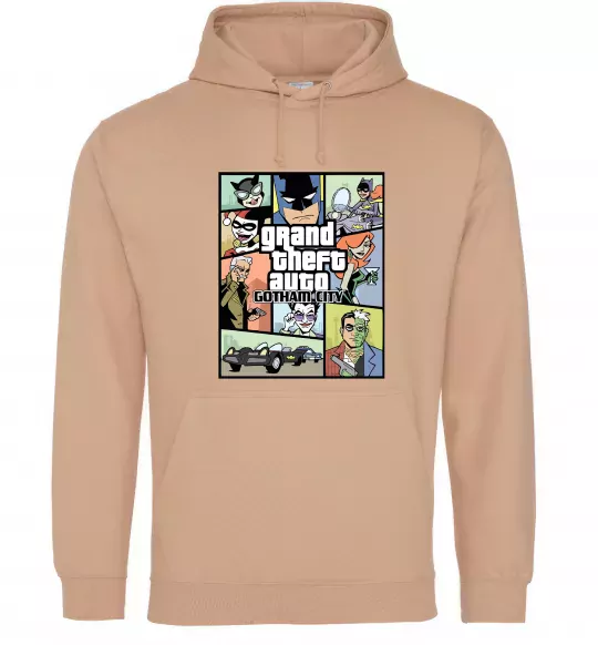 Женская толстовка (худи) GTA Gotham City Песочный фото