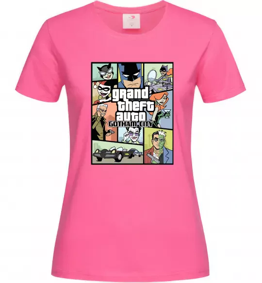 Жіноча футболка GTA Gotham City Яскраво-рожевий фото