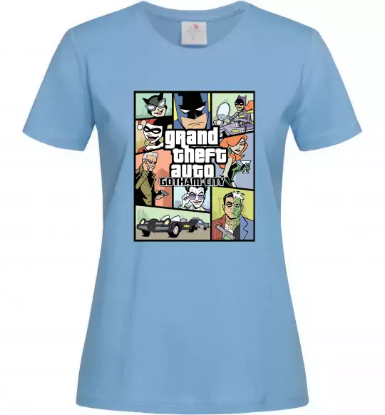 Жіноча футболка GTA Gotham City Блакитний фото