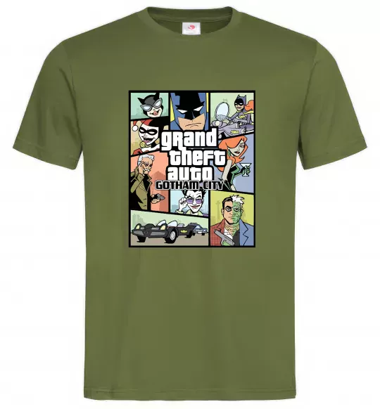 Мужская футболка GTA Gotham City Оливковый фото