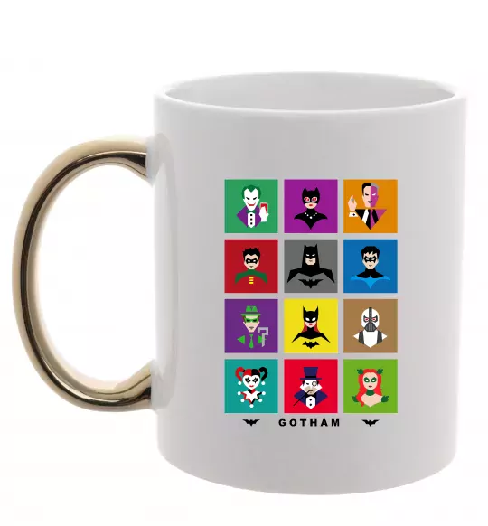 Чашка с цветной ручкой Gotham Золото фото