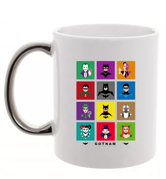 Чашка с цветной ручкой Gotham Серебро фото