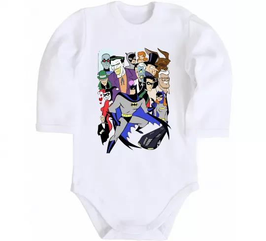 Дитячий бодік Готем персонажі Білий фото