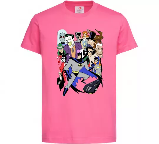 Детская футболка Готем персонажі Ярко-розовый фото