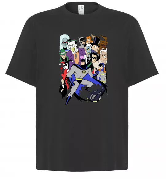 Футболка Оверсайз Готем персонажі Черный фото