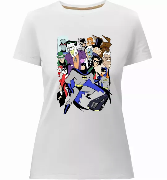 Жіноча преміум футболка Готем персонажі Білий фото