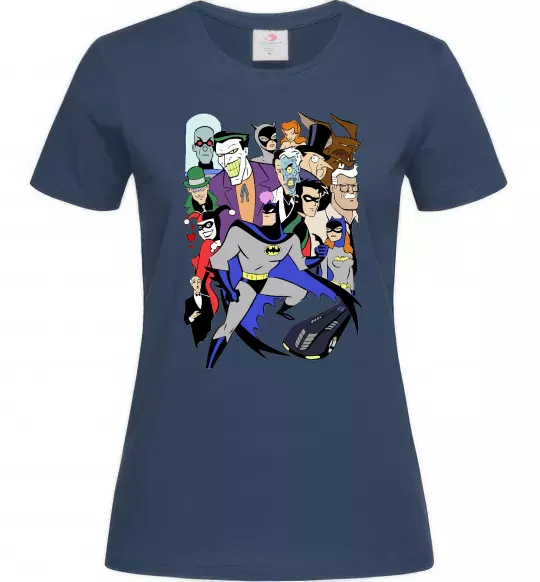 Жіноча футболка Готем персонажі Темно-синій фото