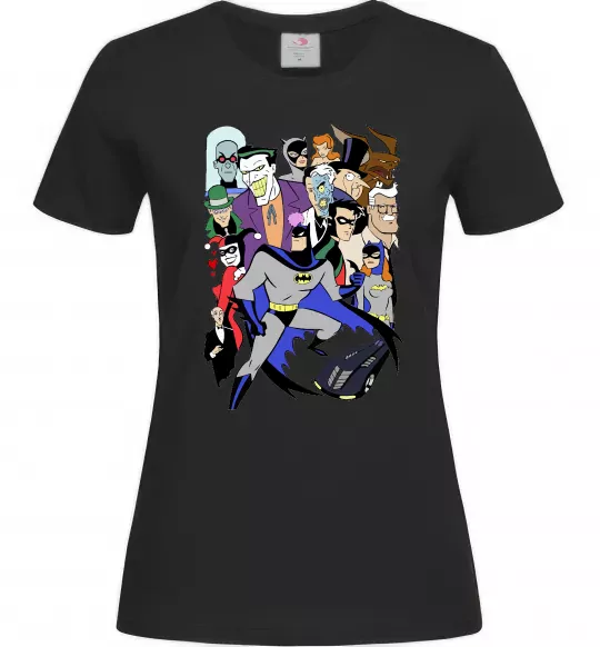 Жіноча футболка Готем персонажі Чорний фото