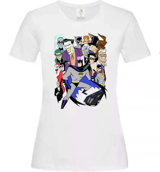Жіноча футболка Готем персонажі Білий фото