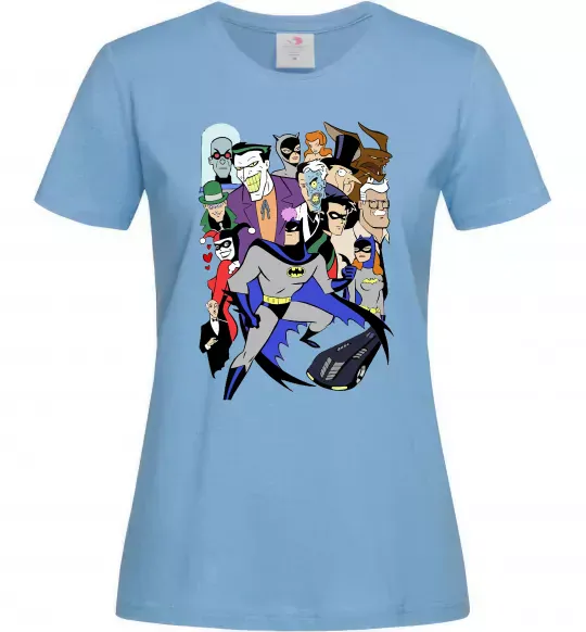 Жіноча футболка Готем персонажі Блакитний фото