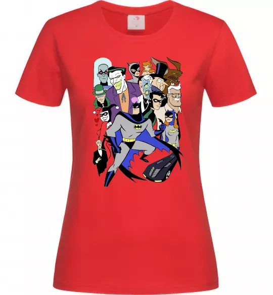 Жіноча футболка Готем персонажі Червоний фото
