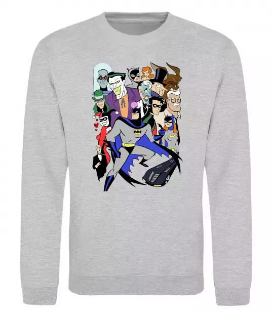 Свитшот Готем персонажі Серый меланж фото