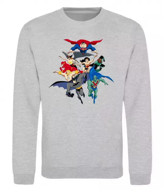 Свитшот Ліга справедливості Серый меланж фото