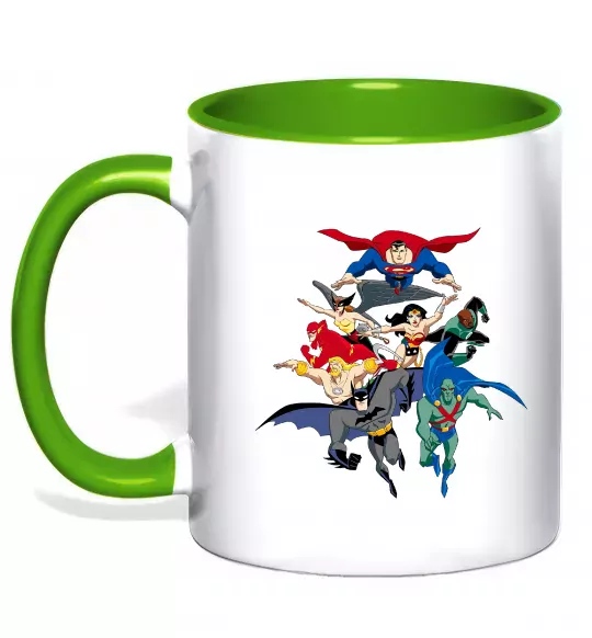 Чашка с цветной ручкой Ліга справедливості Зеленый фото