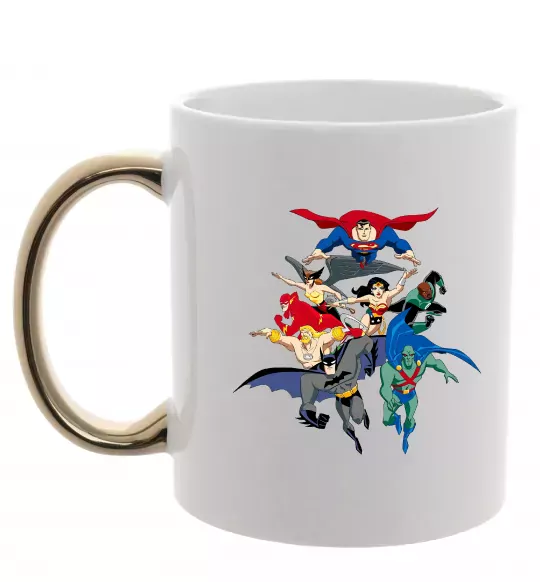 Чашка с цветной ручкой Ліга справедливості Золото фото