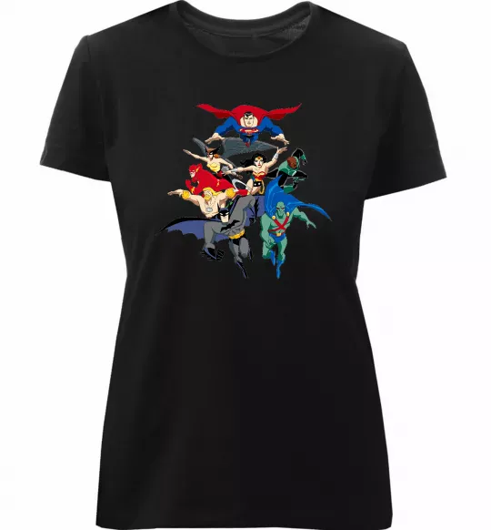 Жіноча преміум футболка Ліга справедливості Чорний фото