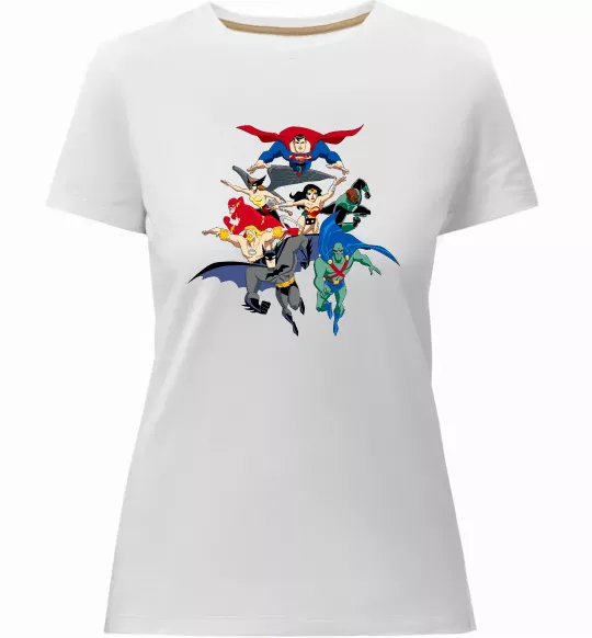 Жіноча преміум футболка Ліга справедливості Білий фото