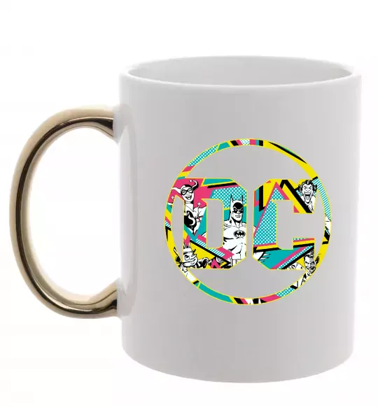 Чашка з кольоровою ручкою DC персонажі Золото фото